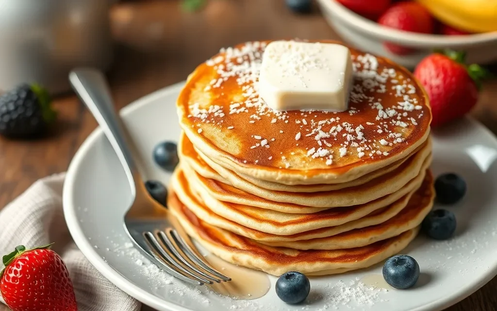 Maîtrisez l’art des pancakes épais et moelleux avec cette recette pancakes simple.