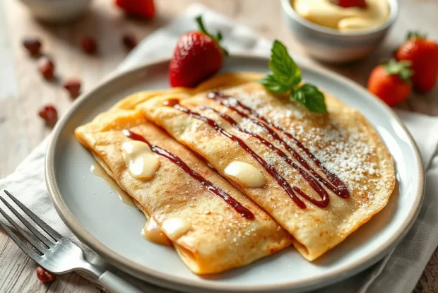 Crêpes recette → Crêpes Recette Facile pour un Petit Déjeuner Gourmand en 5 Étapes