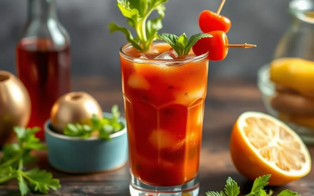Préparez votre cocktail bloody mary → Cocktail Bloody Mary Épicé et Rafraîchissant en 5 étapes simples