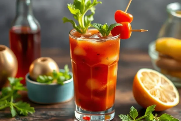 Préparez votre cocktail bloody mary → Cocktail Bloody Mary Épicé et Rafraîchissant en 5 étapes simples