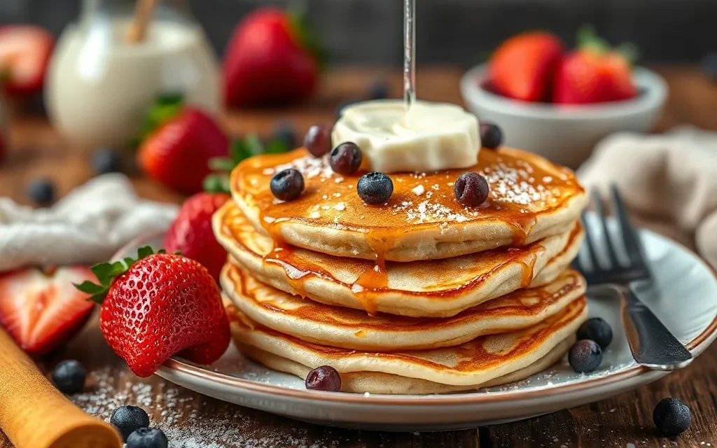 – recette pancakes → Préparez des pancakes épais et moelleux avec cette recette pancakes simple pour un petit-déjeuner parfait