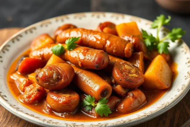 Maîtrisez le rougail saucisse → Le rougail saucisse est un plat épicé et généreux venu de La Réunion. en 5 étapes